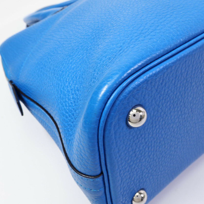 HERMES Clemence皮革Bolide 31手挽袋Bleu Hydra-11