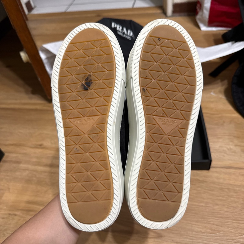 Prada 厚底 帆布 黑色 三角標 37號 23.5公分-9