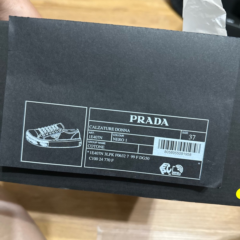 Prada 厚底 帆布 黑色 三角標 37號 23.5公分-12