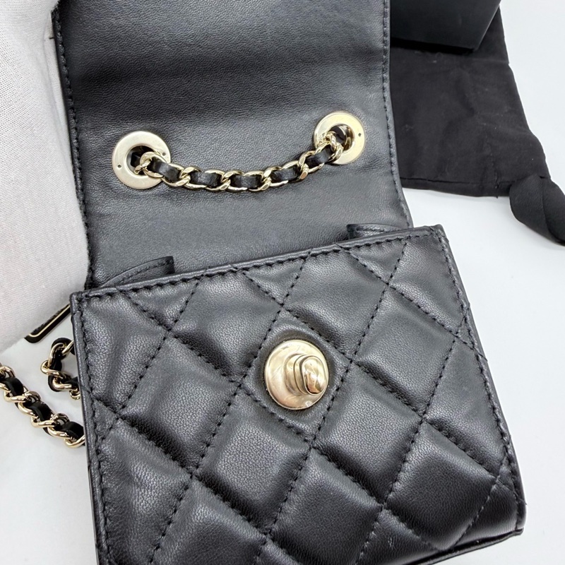 🌷小包甜價保卡款!Chanel 香奈兒 Trendy cc mini 黑金扣-7