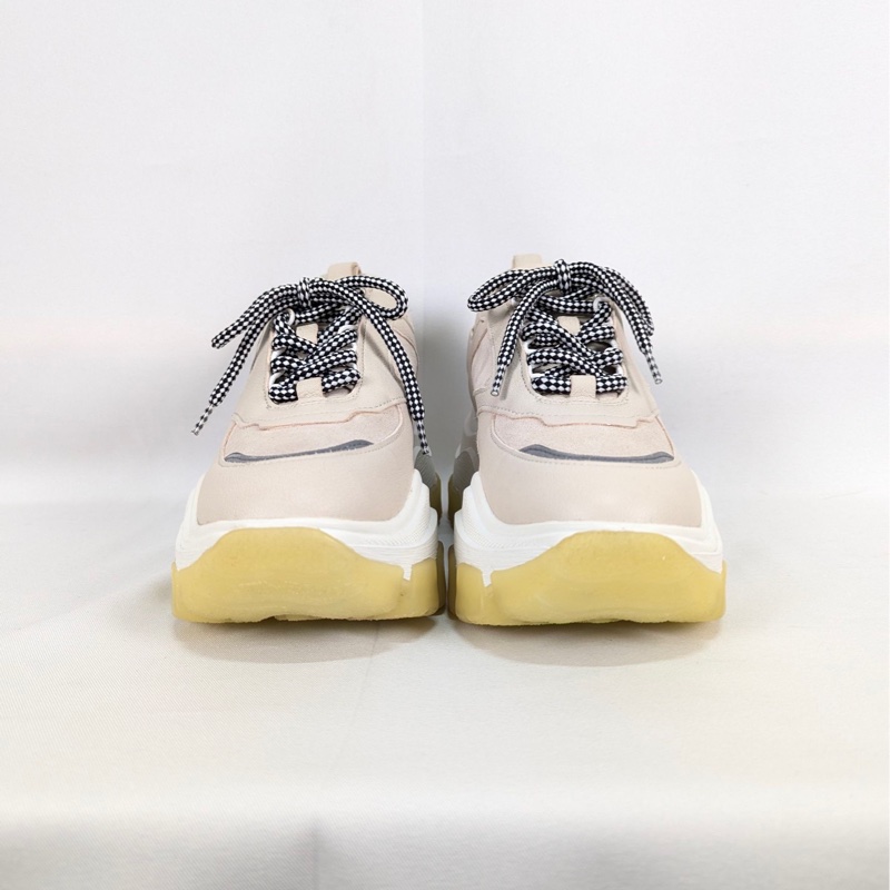 莉亞精品♡ PRADA 米色麂皮厚底老爹鞋 尺碼36 二手美品-2