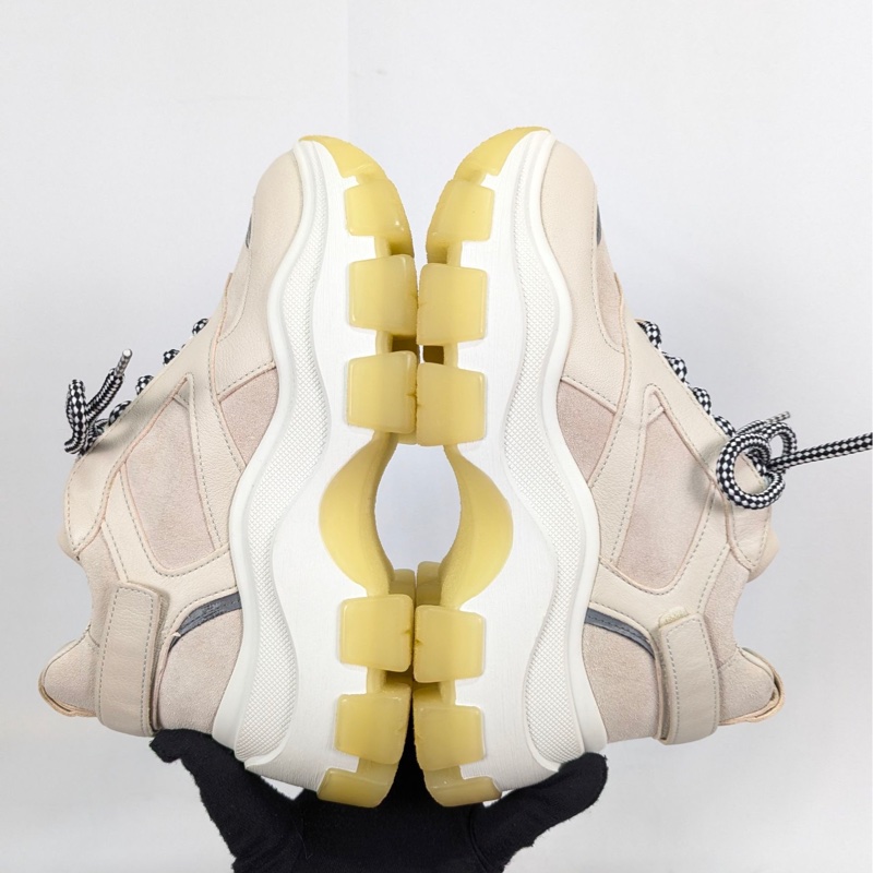 莉亞精品♡ PRADA 米色麂皮厚底老爹鞋 尺碼36 二手美品-7