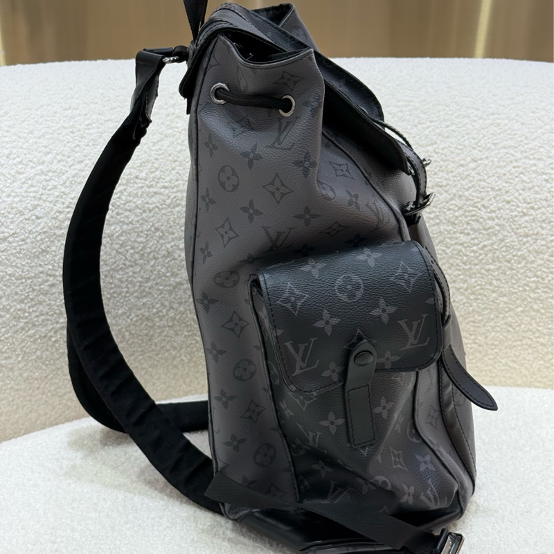 LV 老花雙拼色男後背包-2