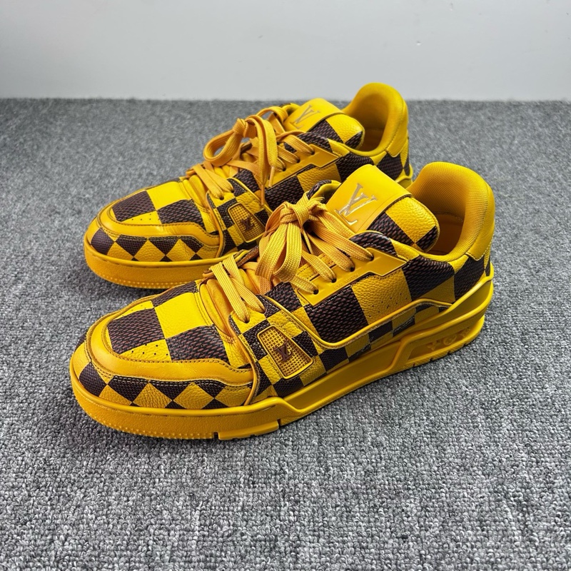 Louis Vuitton 路易威登 黑黃棋盤格Trainer/95新 41碼 /7碼-0