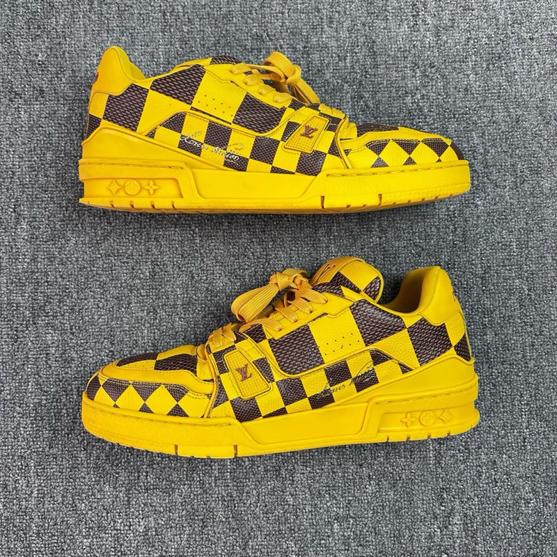 Louis Vuitton 路易威登 黑黃棋盤格Trainer/95新 41碼 /7碼-3