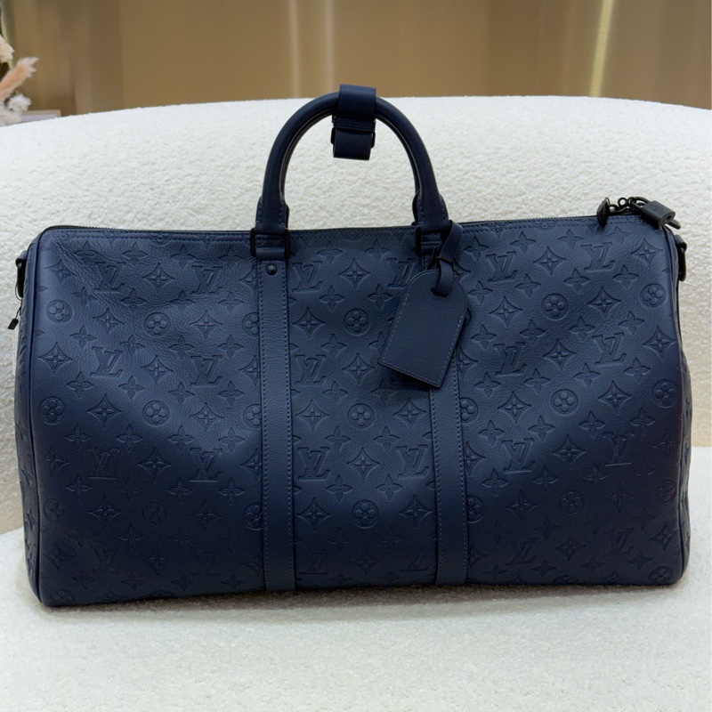 LV Keepall Bandouliere 50 藍色旅行袋-0