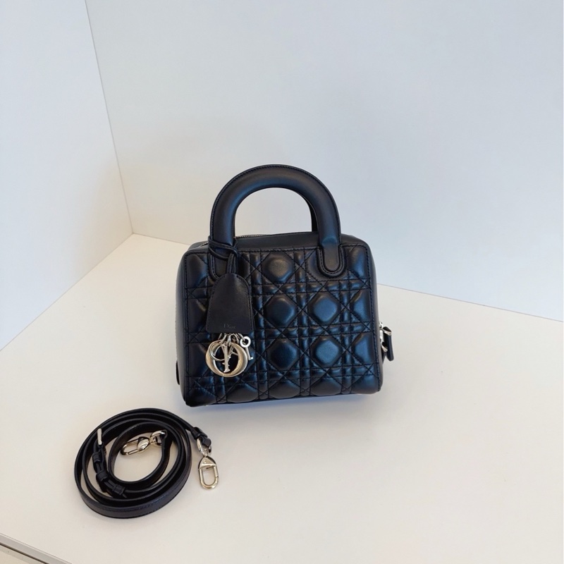 ✨Dior迪奧|Lily限定款戴妃|黑金藤格紋小盒子四格|98新-1