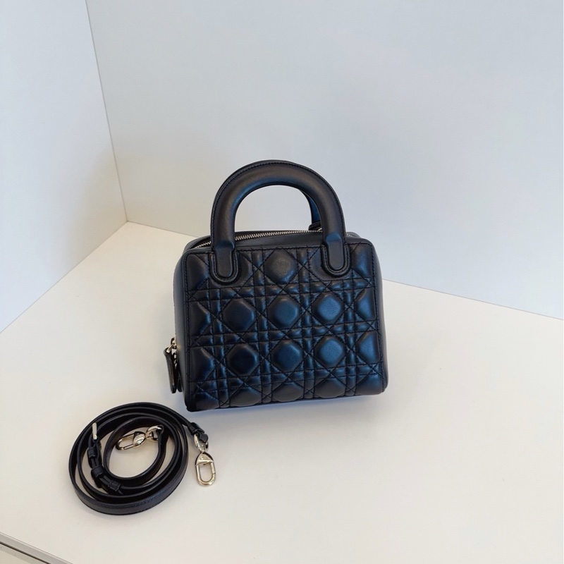 ✨Dior迪奧|Lily限定款戴妃|黑金藤格紋小盒子四格|98新-4