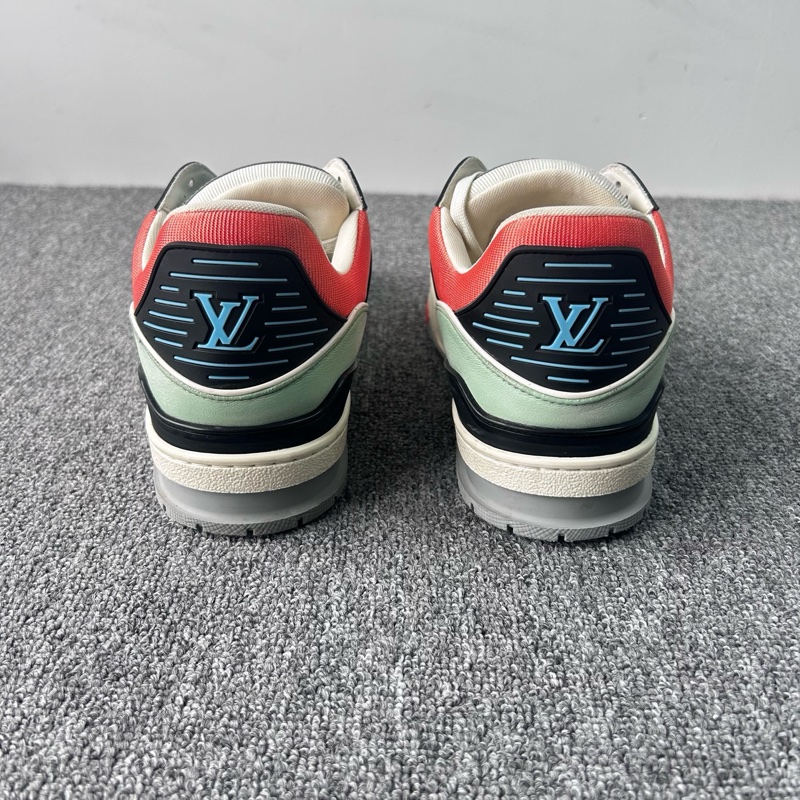 LOUIS VUITTON 路易威登 LV TRAINER 粉綠黑馬卡龍 休閒鞋/43.5碼 /9.5碼 98新-5