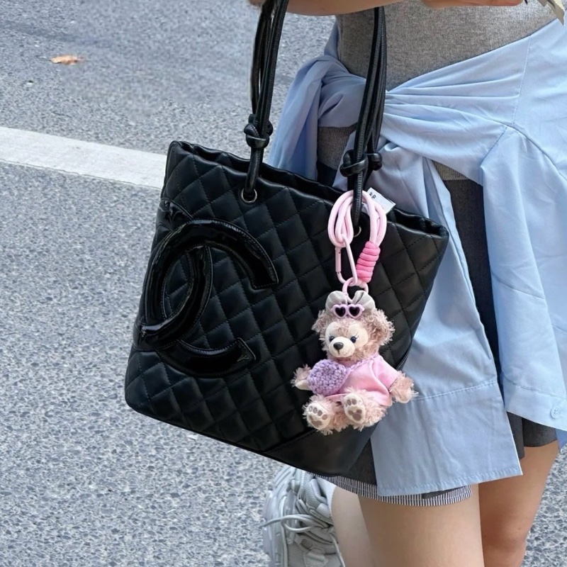 💎Chanel香奈兒|Soblack康鵬黑武士菜籃子|漆皮全黑大雙C|小號|98新-0
