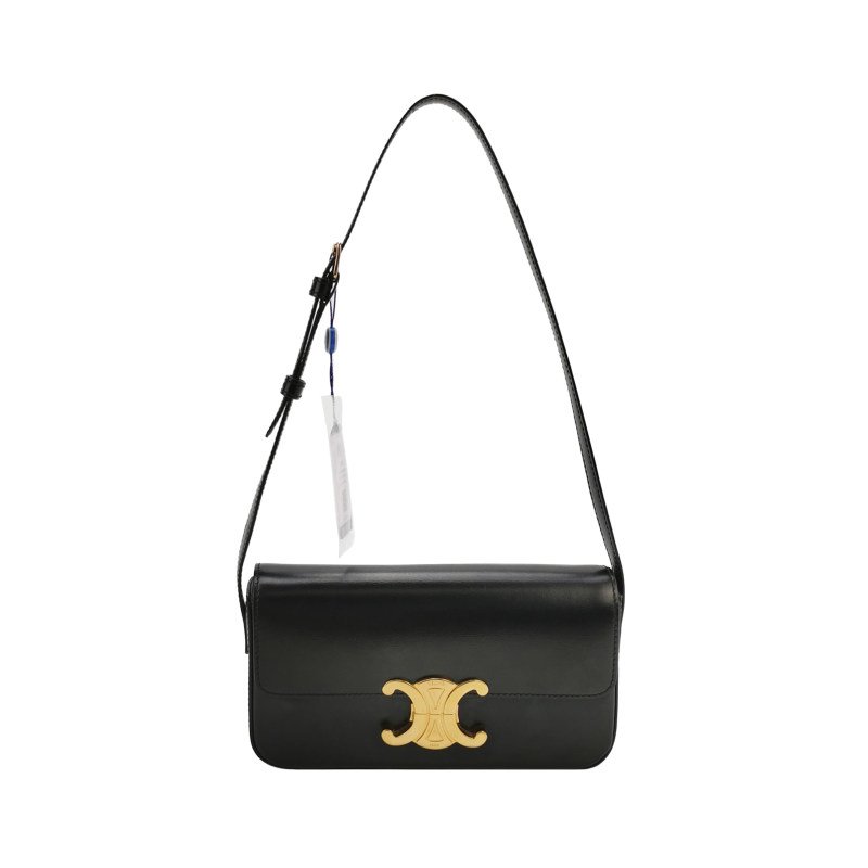 Celine Claude牛皮純色凱旋門Logo單肩包-0