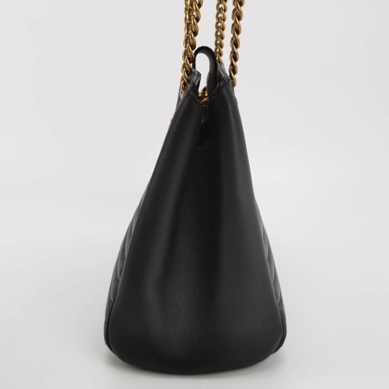 Louis Vuitton (LV) New Wave牛皮純色絎縫Logo標誌單肩包晶片款-2