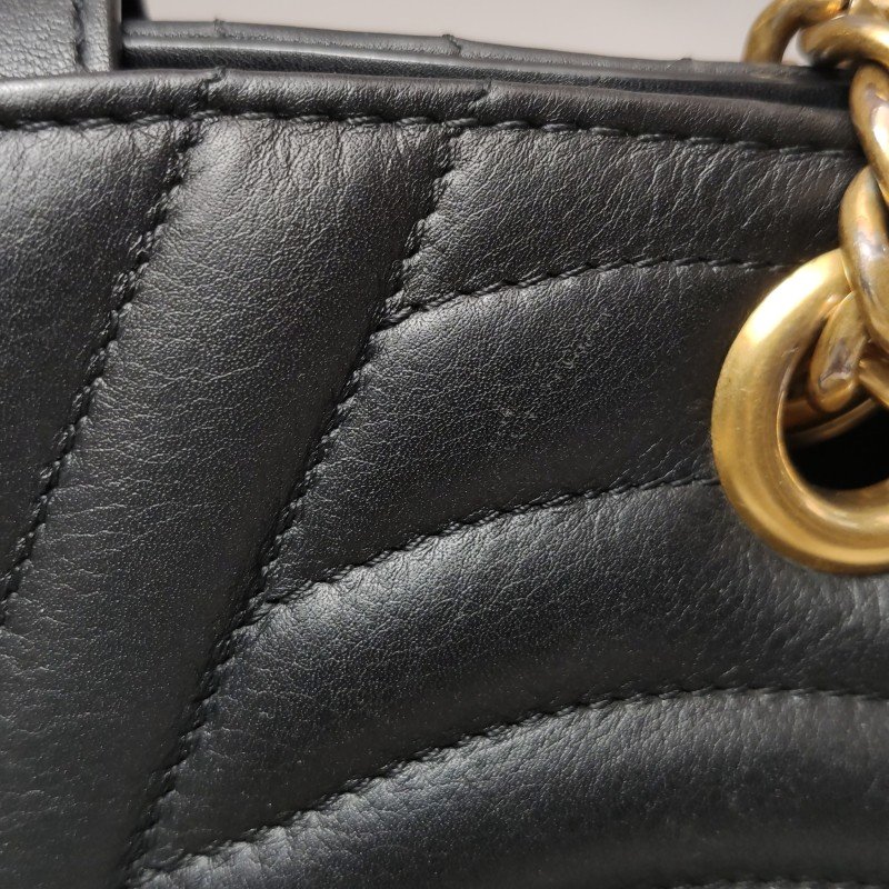 Louis Vuitton (LV) New Wave牛皮純色絎縫Logo標誌單肩包晶片款-15