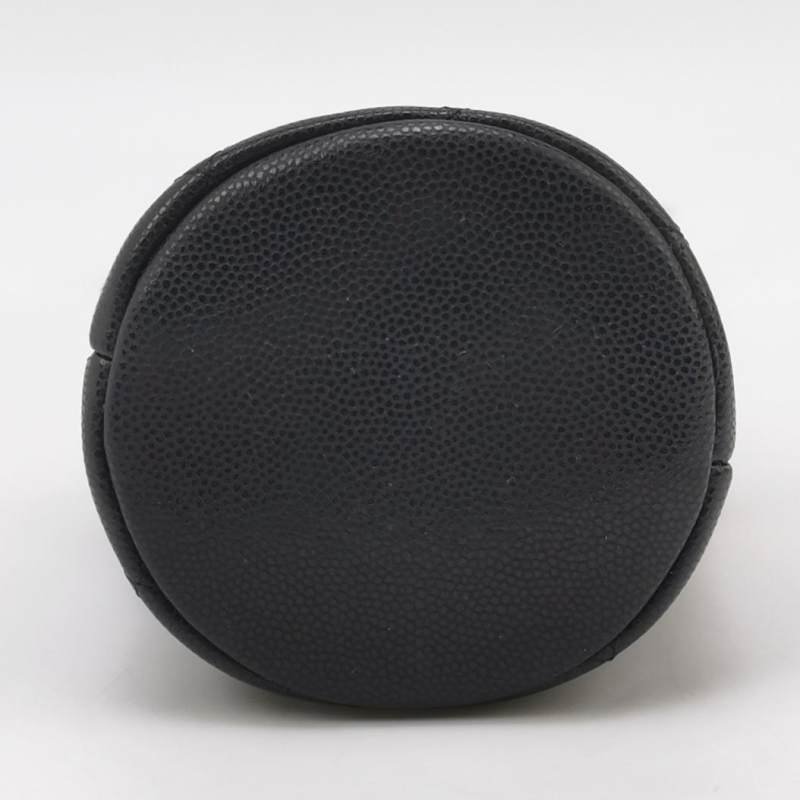 Chanel 牛皮純色菱格絎縫雙C Logo金幣斜背包單肩包-5