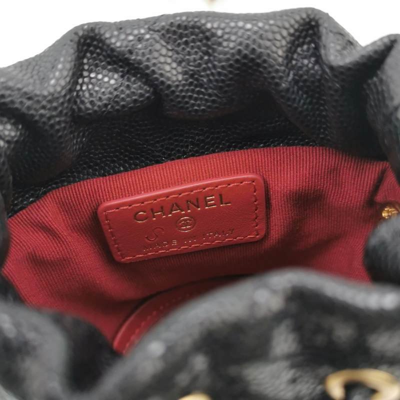 Chanel 牛皮純色菱格絎縫雙C Logo金幣斜背包單肩包-7