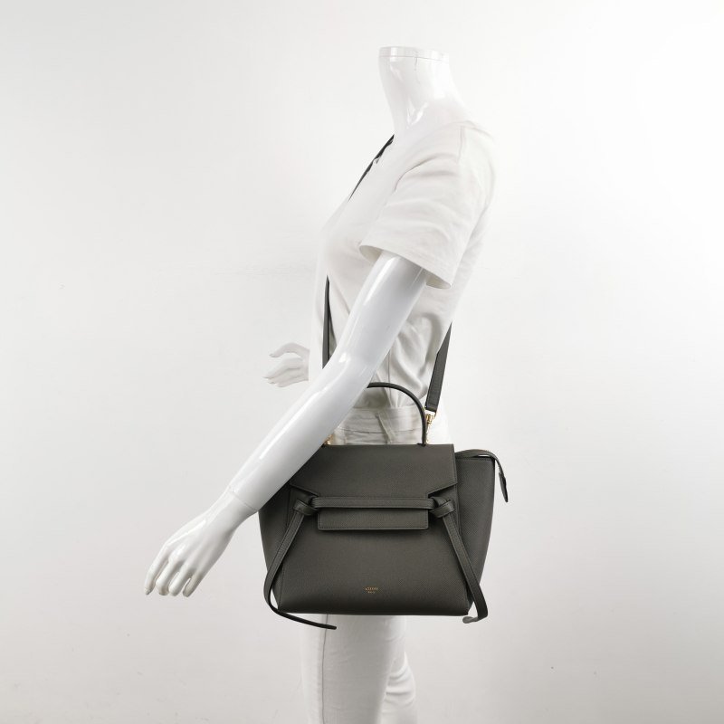 Celine Belt鯰魚包Micro牛皮純色紐結飾帶斜背包單肩包-1