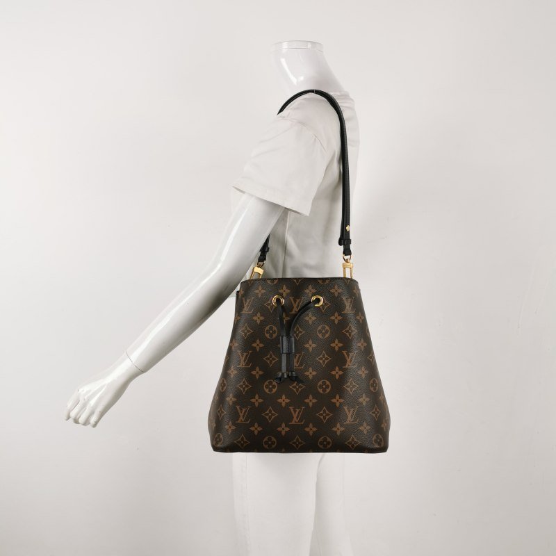 Louis Vuitton (LV) NÉONOÉ中型牛皮Monogram印花抽繩肩背包晶片款-1