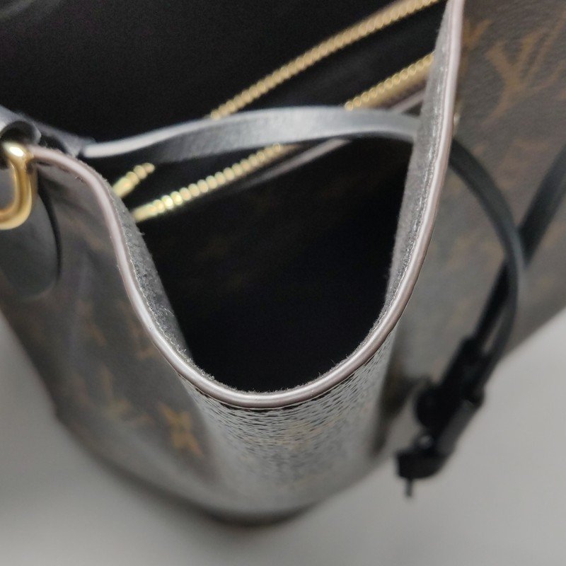 Louis Vuitton (LV) NÉONOÉ中型牛皮Monogram印花抽繩肩背包晶片款-26