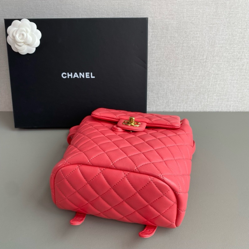 💎Chanel香奈兒|粉色羊皮薩爾茨堡雙肩包|98新27開-6