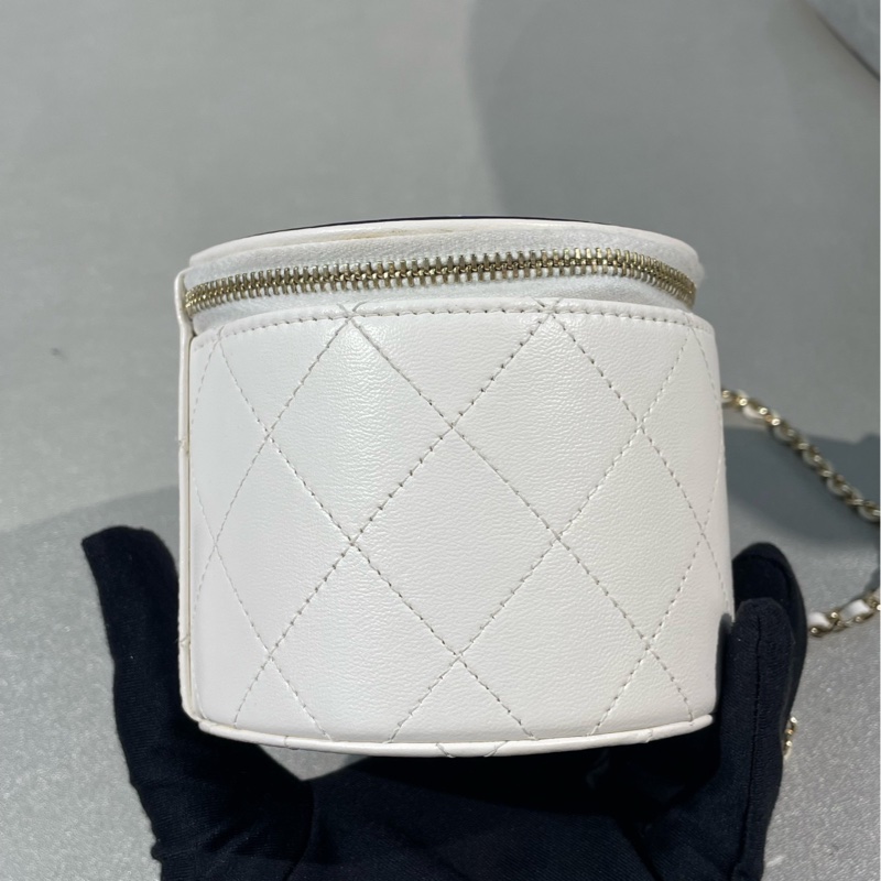 Chanel香奈兒黑白色mini小圓筒斜挎包 30開-2