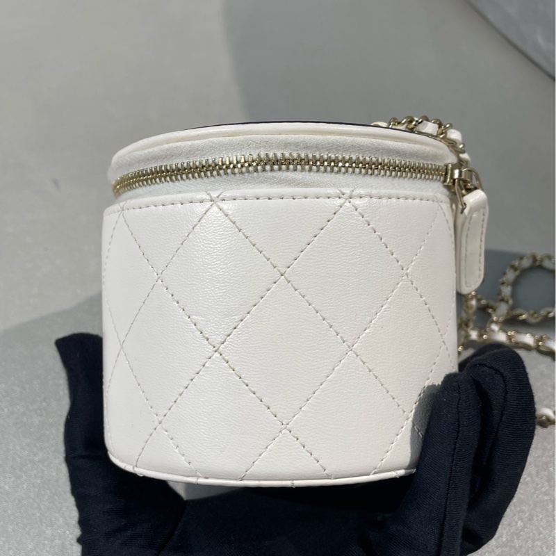 Chanel香奈兒黑白色mini小圓筒斜挎包 30開-3