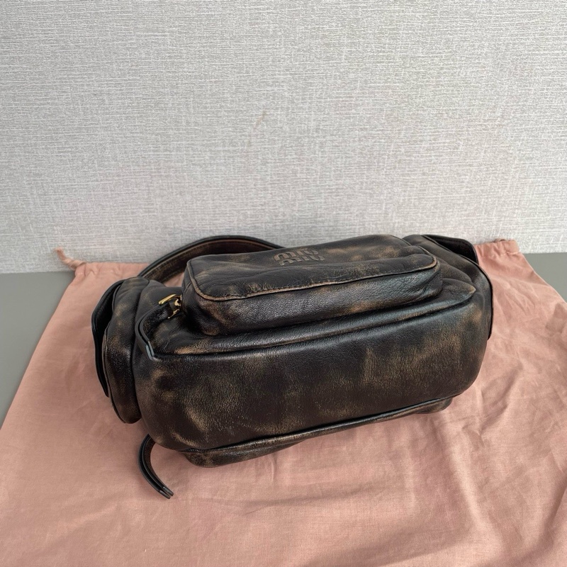 ✨Miu Miu繆繆|Hobo舊巧克力棕色腋下包/機車包|98新-5