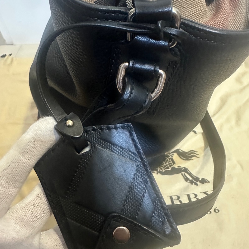 BURBERRY 牛皮水桶包|全新未使用|經典黑色|優雅質感款✨-3