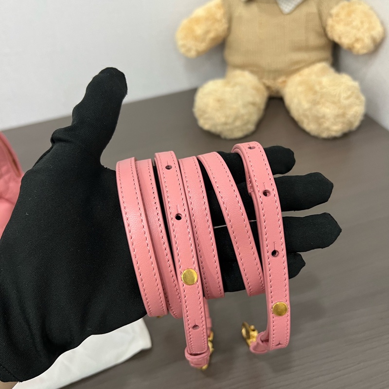 Dior/迪奧 粉色迷你Backpack藤格紋雙肩包-8