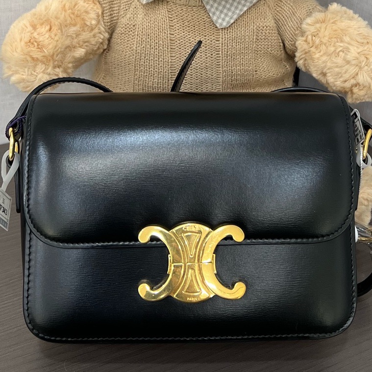Celine/賽琳 黑金小號TRIOMPHE凱旋門豆腐包-0