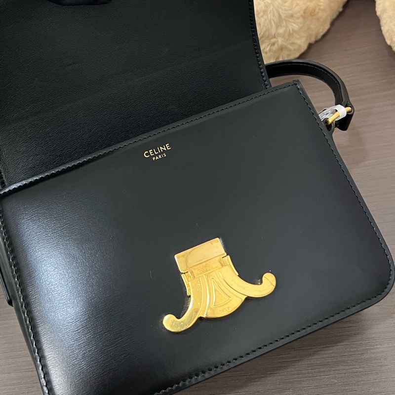 Celine/賽琳 黑金小號TRIOMPHE凱旋門豆腐包-6