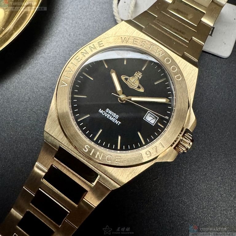 Vivienne Westwood手錶,編號VW30314,38mm金色錶殼,金色錶帶款-1