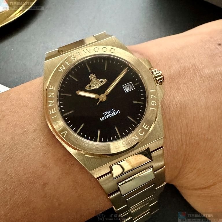 Vivienne Westwood手錶,編號VW30314,38mm金色錶殼,金色錶帶款-4