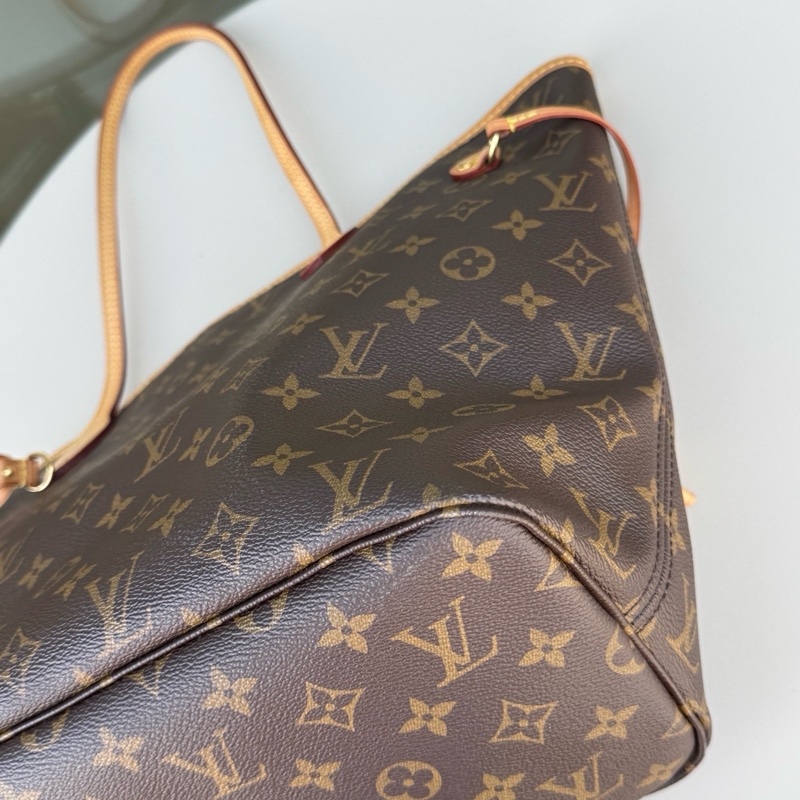 lv neverfull中號米色內里購物袋 芯片款-3