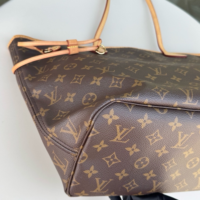 lv neverfull中號米色內里購物袋 芯片款-4