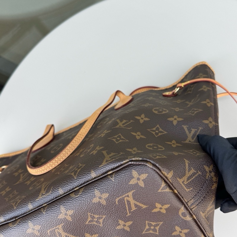 lv neverfull中號米色內里購物袋 芯片款-5