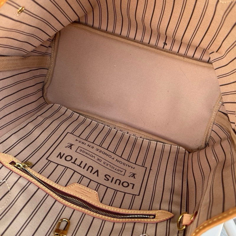 lv neverfull中號米色內里購物袋 芯片款-7