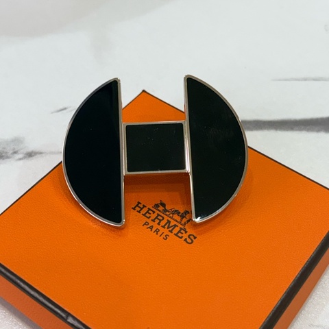 Hermès 2002系列黑色琺瑯髮夾