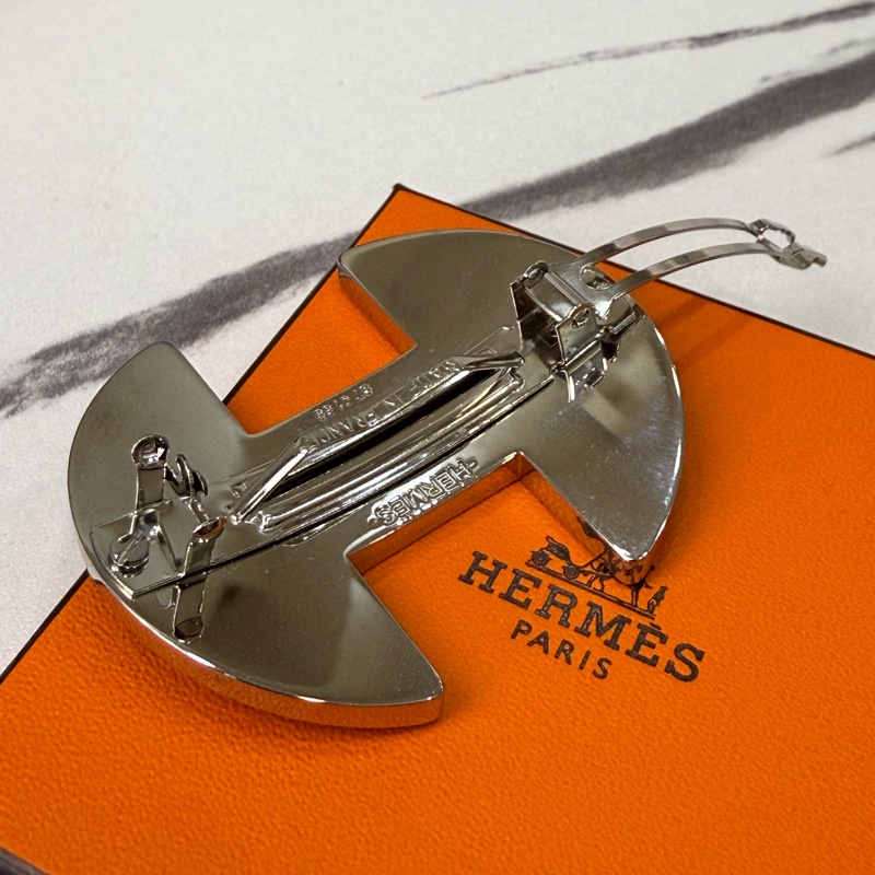 Hermès 2002系列黑色琺瑯髮夾-3