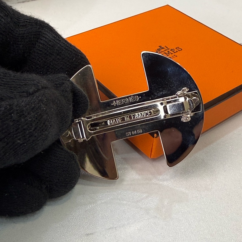 Hermès 2002系列黑色琺瑯髮夾-4