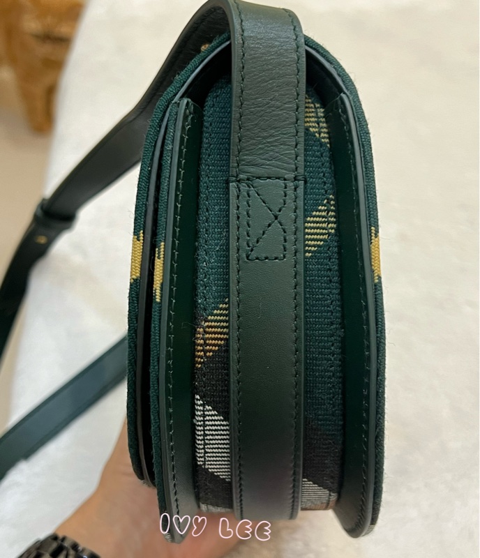 BURBERRY Rocking Horse 包 綠格紋馬鞍包 斜背包 肩背包 8081408正品 二手精品-3