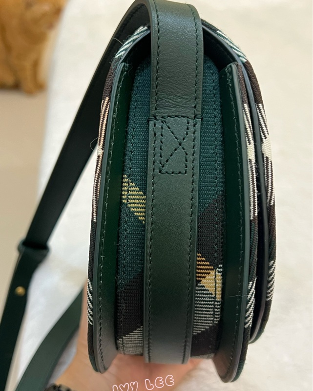 BURBERRY Rocking Horse 包 綠格紋馬鞍包 斜背包 肩背包 8081408正品 二手精品-4