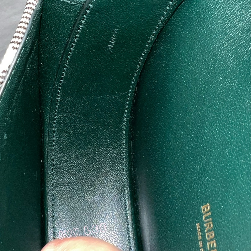 BURBERRY Rocking Horse 包 綠格紋馬鞍包 斜背包 肩背包 8081408正品 二手精品-7
