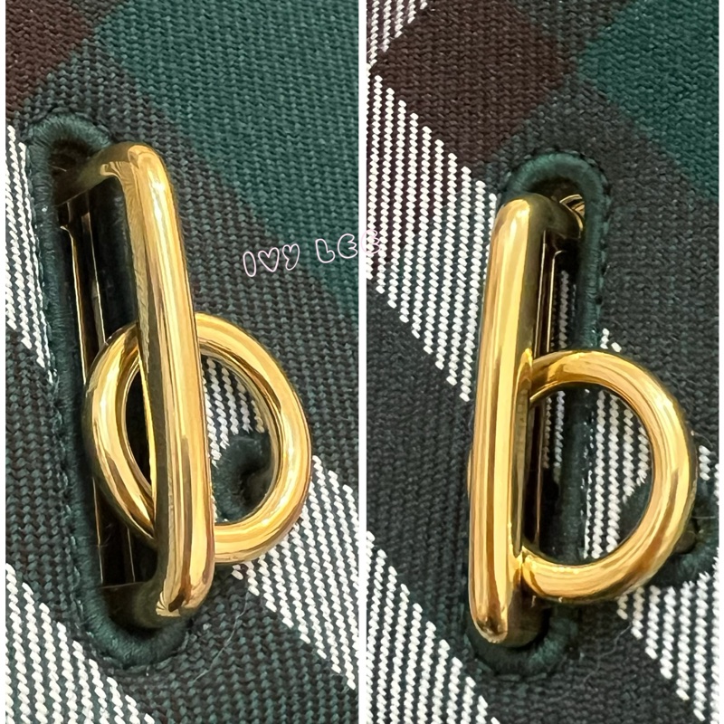 BURBERRY Rocking Horse 包 綠格紋馬鞍包 斜背包 肩背包 8081408正品 二手精品-9