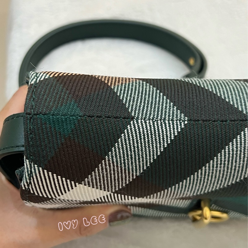 BURBERRY Rocking Horse 包 綠格紋馬鞍包 斜背包 肩背包 8081408正品 二手精品-13