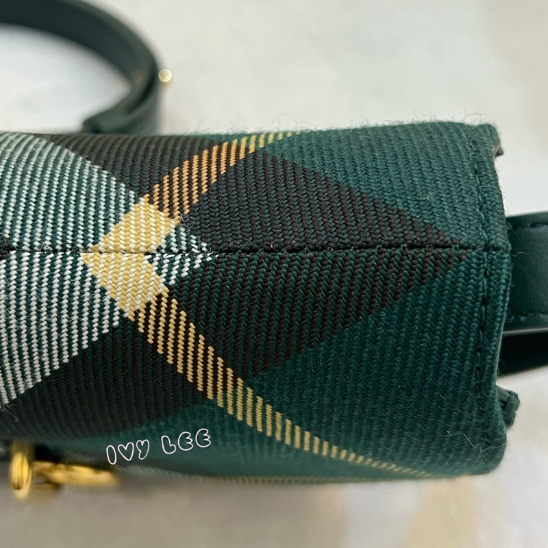 BURBERRY Rocking Horse 包 綠格紋馬鞍包 斜背包 肩背包 8081408正品 二手精品-14