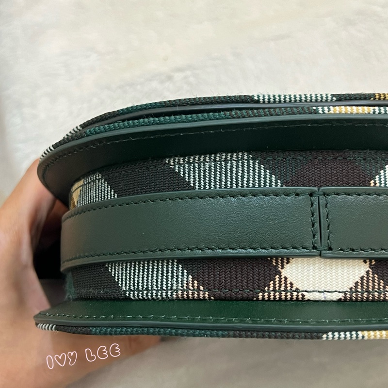 BURBERRY Rocking Horse 包 綠格紋馬鞍包 斜背包 肩背包 8081408正品 二手精品-15