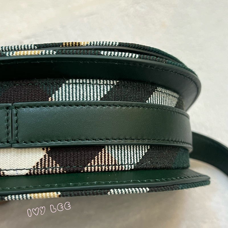 BURBERRY Rocking Horse 包 綠格紋馬鞍包 斜背包 肩背包 8081408正品 二手精品-16