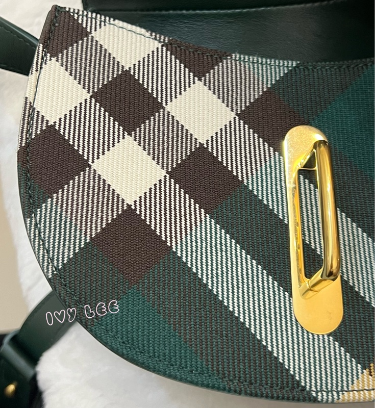 BURBERRY Rocking Horse 包 綠格紋馬鞍包 斜背包 肩背包 8081408正品 二手精品-20