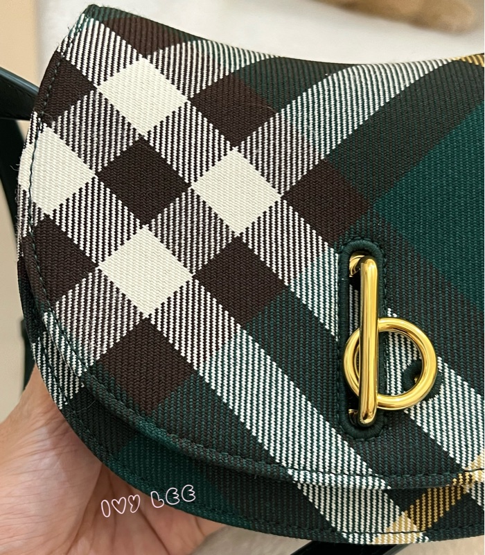 BURBERRY Rocking Horse 包 綠格紋馬鞍包 斜背包 肩背包 8081408正品 二手精品-23