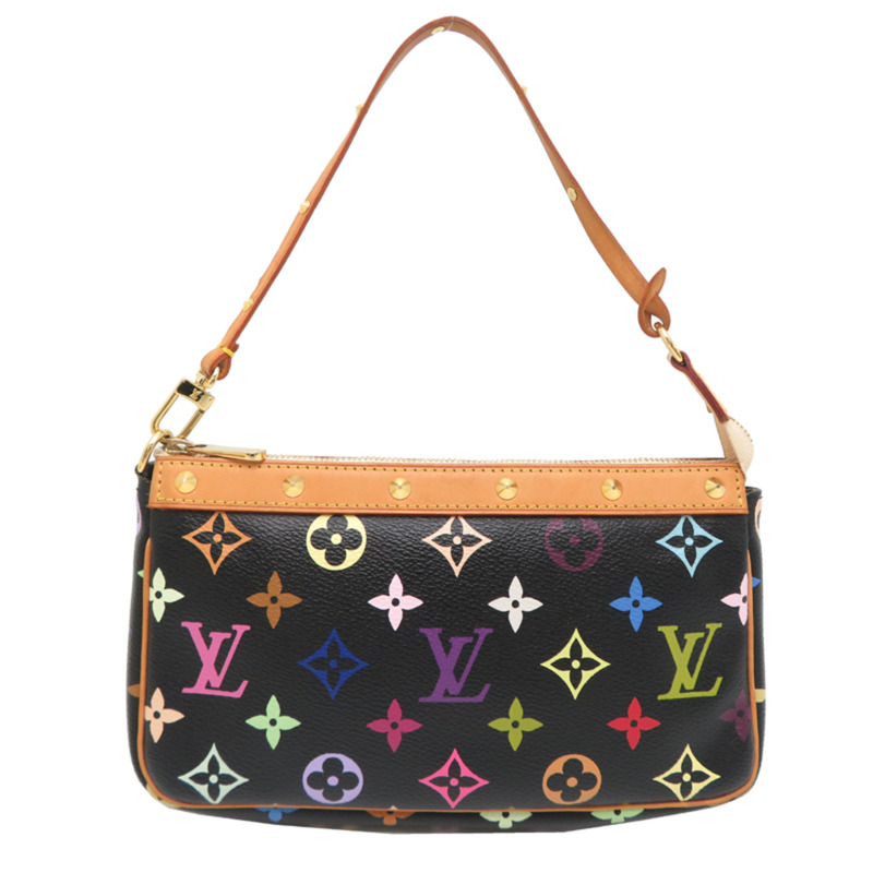 路易威登 Pochette Accessoires 女士手拿包 M92648(已停產)Monogram Multicolor 黑色-0
